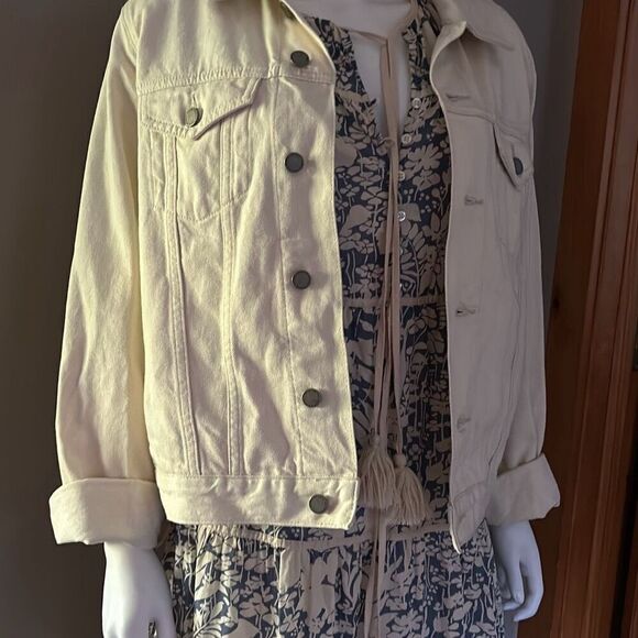 Basin and Range Denim Jacket Woman’s Large Off White Cream Jean Jacket - Picture 2 of 10